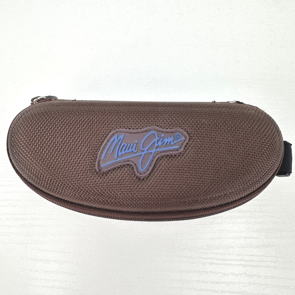 Maui Jim Brown Clamshell Zip Sunglasses Eyeglass Travel Case ProtectiveCase